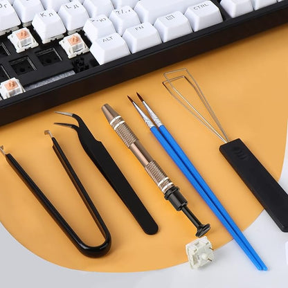 YIMAGUJRX RUNJRX Keyboard Lube Kit with Tweezers,Keycap Puller,Switch Puller,4-Claw Grabber,Lube Pen for Custom Keyboard, Keyboard Lube Tools