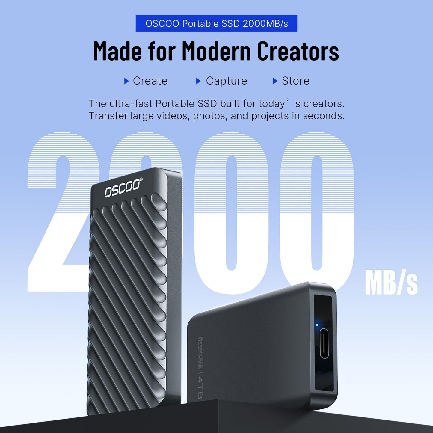 512GB External Hard Drive, Up to 2100MB/s, USB 3.2 Gen 2 Portable SSD, External Solid State Drive for Mac, Windows PC, Laptops, Gaming, iPhone — Ideal for File Backup, Content Creators & Videographers