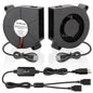 60mm x15mm 2 Pack Small USB Blower Fan 5V with 3 Degree Speed Brushless DC Squirrel Cage Fan for Cooling Xbox Computer Cosplay Costume Helmet PC Receiver