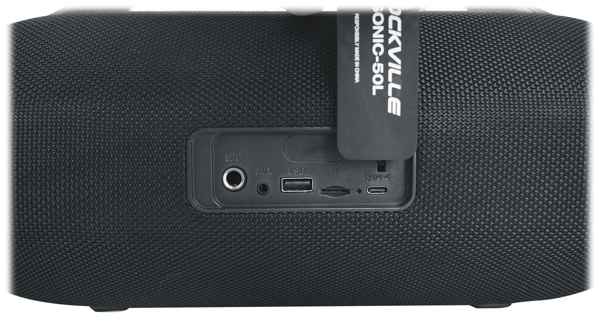 Rockville SONIC-50L Large Portable Bluetooth Speaker for Parties, Black
