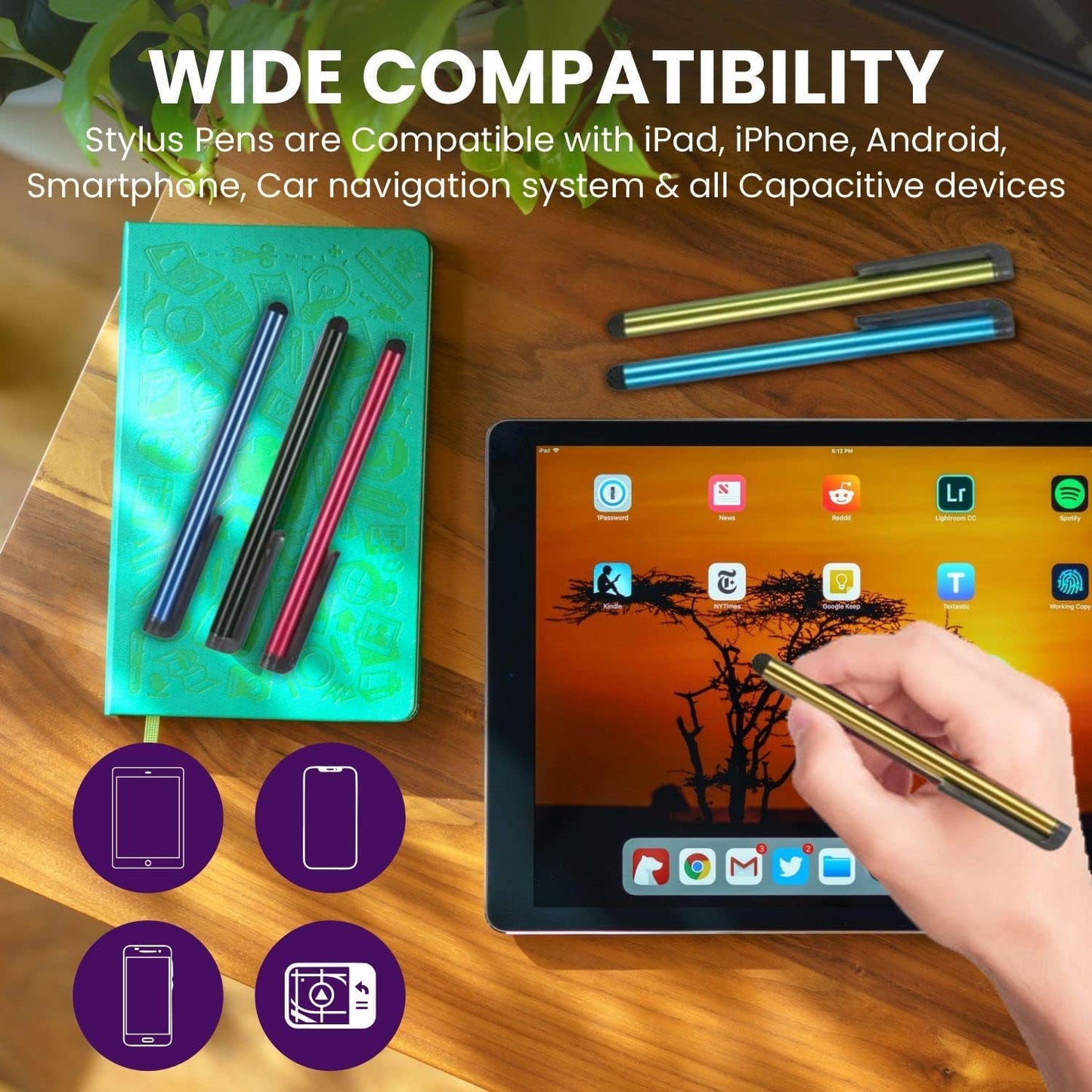 TCD 500 Pack Stylus Pen Set - Touch Screen Devices, Thick Rubber Tip, Multi