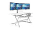 Rocelco 32" Height Adjustable Standing Desk Converter - Sit Stand Computer Workstation Riser - Dual Monitor Retractable Keyboard Tray Gas Spring Assist - Black (R EADRB2)
