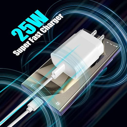 Samsung Fast Charger 2Pack 10FT Long USB C Samsung Charger Fast Charging Cord 25W USB C Chargers Fast Charging Block,Type C Wall Chargers for SamsungGalaxy S25 Ultra/S25+/S24+/S23/S22/S21/S20/A54/A16