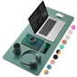 YSAGi Desk Pad, Desk Mat, 31.5" x 15.7" Dual-Sided Laptop Desk Pad Protector, Large Leather Desk Blotter for Keyboard and Mouse, Waterproof Desk Writing Pad for Office(Pistachio Green + Green Blue)
