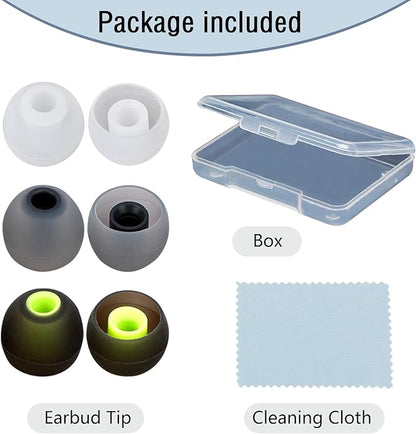 Earbud Replacement Tips Silicone Earbud Covers Fit for in-Ear Headphones (Inner Hole 3.8mm -5.1mm) 9 Pairs S/M/L
