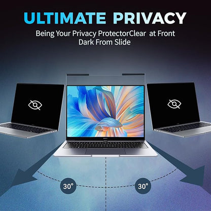 Magnetic Laptop Privacy Screen Filter 16 inch for 16:9 Widescreen Computer Monitor, Removable Anti Blue Light Privacy Shield, Anti-Glare Protector