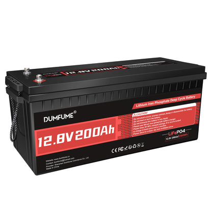 12V 200Ah LiFePO4 Lithium Battery,2560Wh Capacity,Built-in 200A BMS, 15000+ Cycles,10-Year Lifespan, Ideal for RV, Solar Energy Storage,and Off-Grid Camping