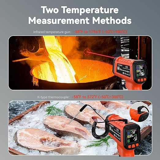 MOONASCEND -58°F to 1796°F Infrared Thermometer Gun, Dual-Mode 16:1