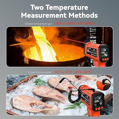 MOONASCEND -58°F to 1796°F Infrared Thermometer Gun, Dual-Mode 16:1