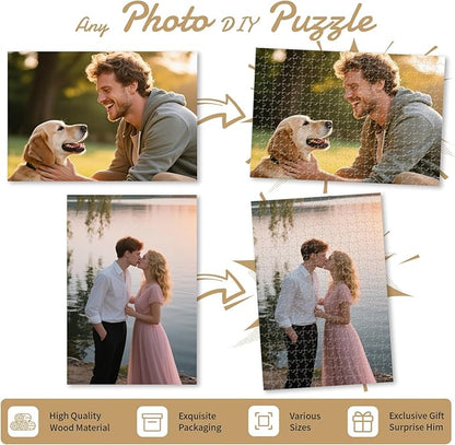 Custom Photo Puzzle – Personalized 1000 Piece Jigsaw Puzzle from Your Photos – Custom Puzzle Gift for Family, Pets, Wedding, Anniversary, Adults, and Couples(1000-vertical)
