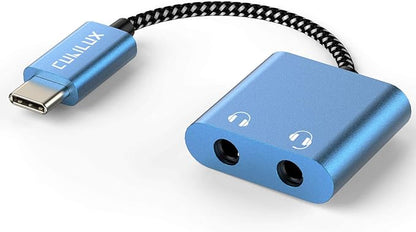 Cubilux USB C Dual Headphones Adapter, Type C to Double 3.5mm Earphone Audio Splitter Compatible with iPhone 17/16/15, iPad Pro 13/12.9/11 iPad Air 13/11, Galaxy S25/S24/S23 Tab S11/S10/S9/S8