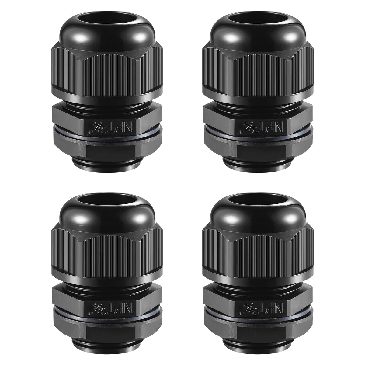 RTHIEAI 50 PCS 1/4"(4-8mm) NPT Nylon Cable Gland Joints with Gaskets, IP68 Adjustable Lock Nut Strain Relief Cord Grip Waterproof Cable Glands - UL Listed and RoHS Compliant