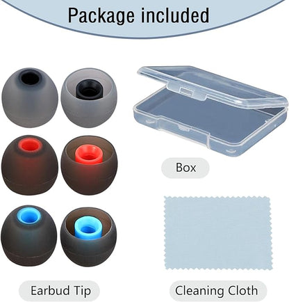 Silicone Replacement Earbud Tips Earbud Covers Ear Tips Fit for in-Ear Headphones (Inner Hole 3.8mm -5.1mm) Earbud Replacement Tips 9 Pairs