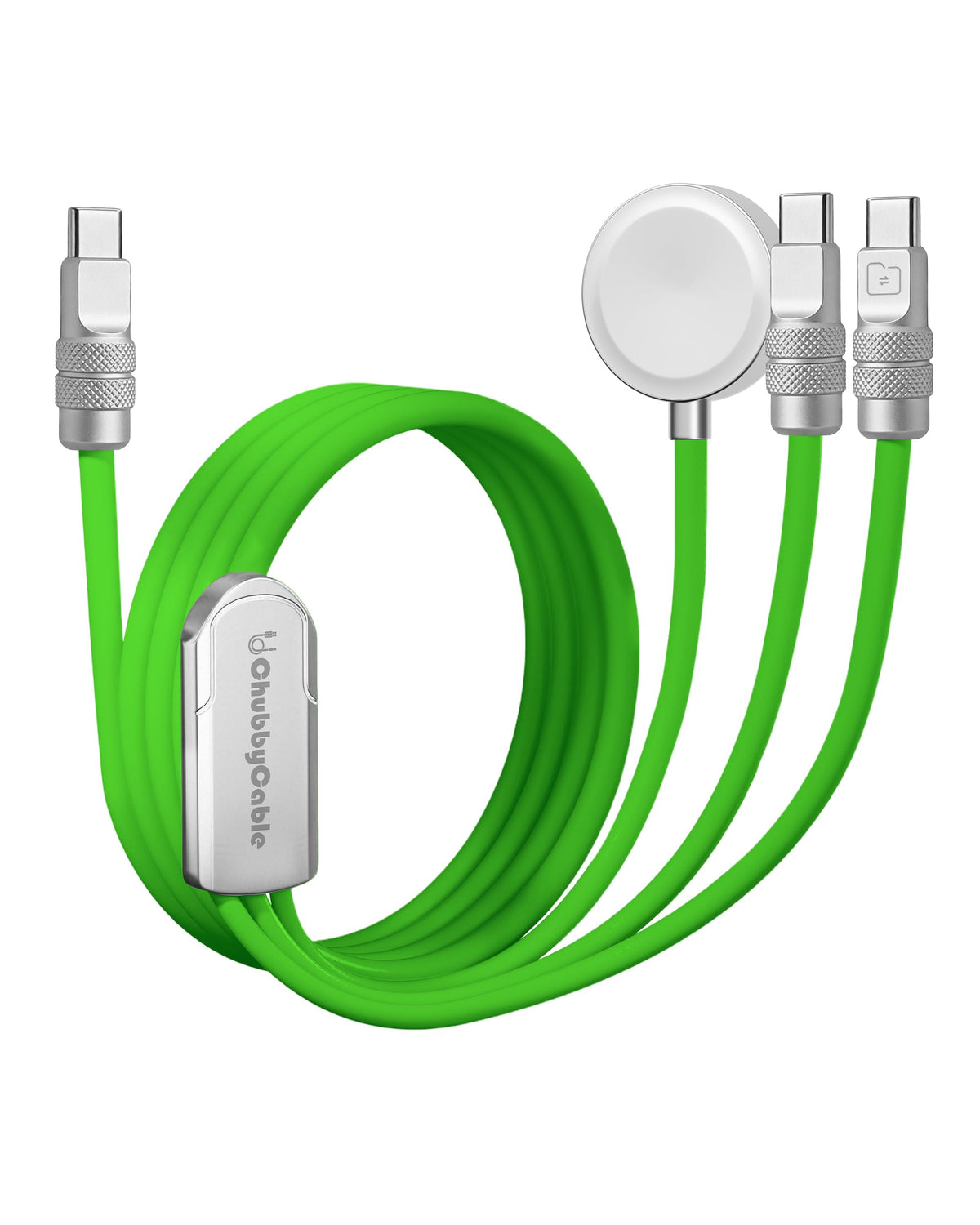 chubbycable 3 in 1 Silicone USB C Cable for Apple Watch, Orange, 4.1FT