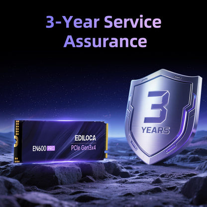 Ediloca EN600 PRO SSD 2TB PCIe 3.0 Gen 3x4, NVMe M.2 2280, Up to 3200MB/s, Internal Solid State Drive, SLC Cache 3D NAND TLC, Graphene Cooling Sticker, Storage for PC, Desktop and Laptops
