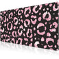 Mouse Pad, Large Rose Pink Leopard Printings Desk Mat, Extended Non-Slip Gaming Keyboard Mousepad Desk Pad, Thick Stitched Edges Waterproof Mouse Mat 31.5"x15.7" (Glittery Leopard Prints)