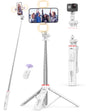 Selfie Stick Tripod with 2 Light, 3 Light Modes & 6 Brightness Levels Extendable Phone Tripod with Detachable Remote & Phone Holder, Portable Camera Tripod Compatible with iphone16 15 14 13/Android