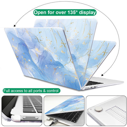 LCMOCICO for MacBook Air 13 inch Case M5 M4 M3 M2 2026-2022, Blue Marble