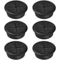 6-Pack Black Desk Grommet Cable Management Kit - 1.97 inch (5cm) Hole Cover,ABS Plastic Grommet Hole Cover Organizer for Office Computer Desk,Hide Cords Neatly