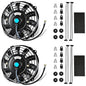 MuHize 7 Inch Slim Radiator Fan - 12V 80W 800 CFM High Performance Cooling Fan Kit with Mount for Universal Vehicles(Black, Pack of 2)
