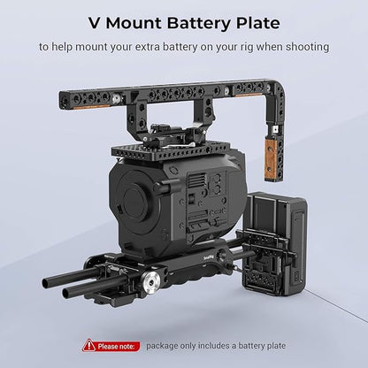 SmallRig Battery Plate with V-Lock Mount with Dual 15mm Rod Clamp Kit for Camera Power Supply - 4958
