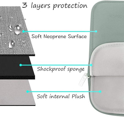 MOSISO Laptop Case 14 inch, 14 inch Laptop Sleeve Bag Compatible with HP Lenovo Dell ASUS Acer, HP Stream, Dell Latitude, Lenovo IdeaPad, Neoprene Computer Sleeve Bag with Small Case, Antique Green