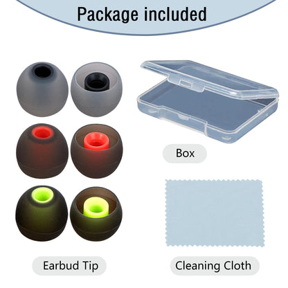 MMYQXI Silicone Replacement Earbud Tips Earbud Covers Ear Tips Fit for in-Ear Headphones (Inner Hole 3.8mm -5.1mm) Earbud Replacement Tips 9 Pairs