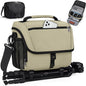 RAINSMORE Camera Bag, DSLR/SLR/Mirrorless Camera Case with Tripod Holder Waterproof Camera Sling Bag Crossbody Camera Bags for Photographers with Rain Cover for Canon/Nikon/Sony/Fuji, Khaki