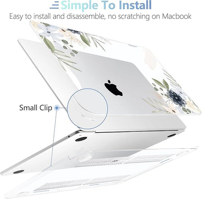 MEEgoodo for M4/M3/M2 MacBook Air 15.3 inch Case 2025 2024 2023, Case Fit Model (A3241/A3114/A2941) for MacBook Air 15 inch, Laptop Hard Shell with Keyboard Cover, Vintage Floral