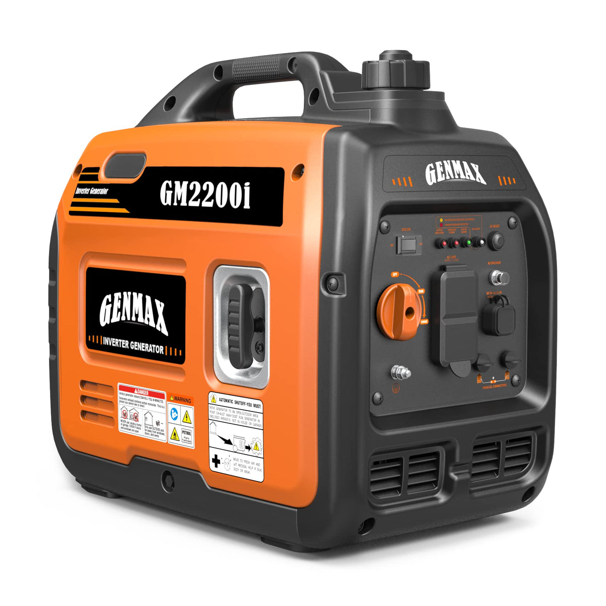 GENMAX Portable Generator, 2000W Low-Noise Gas Engine, EPA Compliant, Eco Mode Function, Ultra Light, Suitable for Backup Home and Camping(GM2000i)