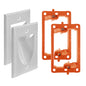 1 Pack Wall Plate Cable Pass Through with Bracket - In Wall Cable Management Kit - Recessed Cable Wall Plate Pair with Single Gang Low Voltage Mounting Bracket - Decorator Cover for Low Voltage Cables
