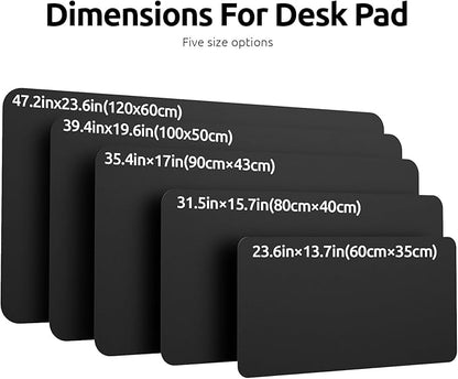 YSAGi Leather Desk Protector, Non-Slip Large Mouse Pad, Waterproof PU Laptop Mat Table Pad for Office and Home (90 x 43 cm, Black)