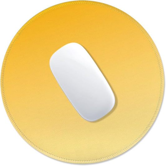 ITNRSIIET Mouse Pad Non-Slip Rubber Base Smooth Surface Stitched Edges Waterproof Durable Compatible with All Mice for Office & Gaming, Desk Accessory, Diameter 8.7 inch, Yellow Gradient