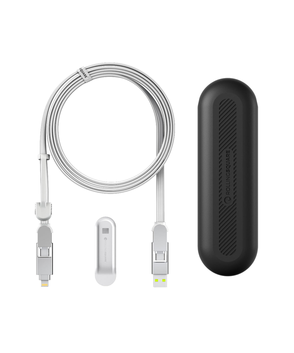 Rolling Square InCharge XL 200cm - USB C Charger Cable, Lightning Cable for Smartphone, Universal Cable Charger 6 in 1, USB Plug, Yellow, 100W