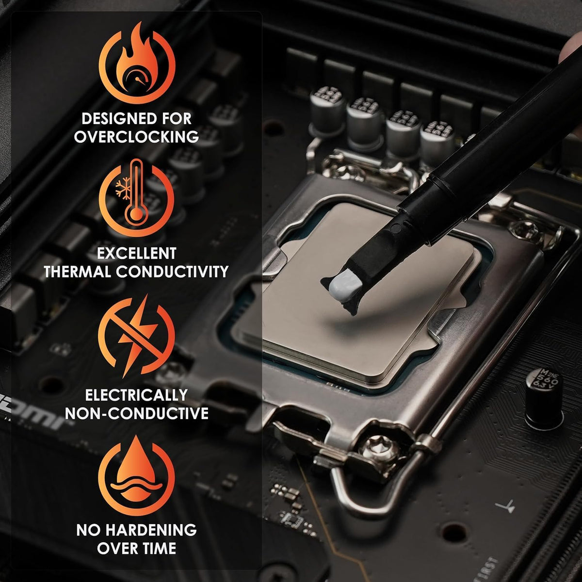 Thermal Grizzly Kryonaut - 1 Gram - Extremely High Performance Thermal Paste + 12 Cleaning Wipes 6 Wet & 6 Dry - for Demanding Applications and Overclocking CPU/GPU/PS4/PS5/Xbox