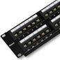 Rapink Patch Panel 48 Port Cat6 10G Support, Network Patch Panel UTP 19-Inch, Wallmount or Rackmount 1U Ethernet Patch Panel Punch Down Block for Cat6, Cat5e, Cat5 Cabling