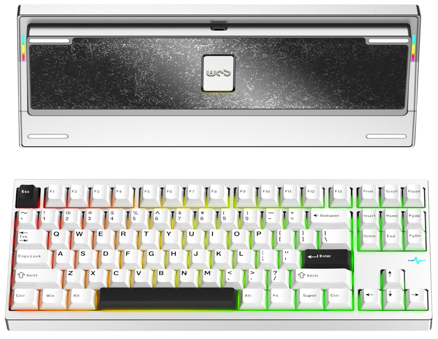 KEEBMONKEY WOBKEY Crush 80 Reboot CNC Aluminum 5-Second Quick-Release Triple-Mode Connectivity Mechanical Keyboard with Superior Acoustics (Pro Silver)
