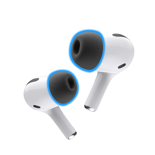 Foam Masters Memory Foam Ear Tips for AirPods Pro 1st & 2nd Gen | Comfortable | Secure | Better Noise Cancellation | Version 3.0 Replacement Buds (Small, Med, Large - 3 Pairs, Black)