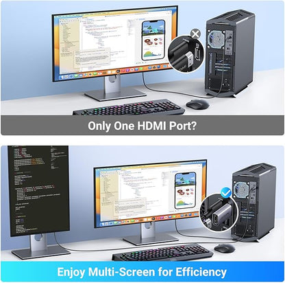 UGREEN 4K DisplayPort to HDMI Unidirectional Adapter, 2-Pack