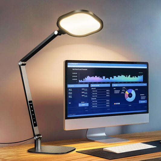 LitONES Eye-Care Desk Light for Video Calls Home Office-White