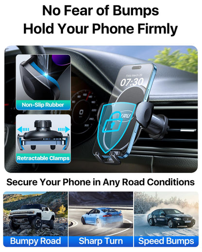 YRU [2026 Upgraded Military-Grade Metal Hook Phone Holders for Your Car