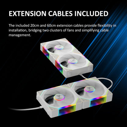 GAMDIAS Aeolus P2-1203U 120mm ARGB PWM Fan(3 Fan Pack w/USB Hub), Include Reverse Fan Blade x3, ARGB Sync Ready, Easy Installation & Cabless Daisy-Chain Design, Silent Operation, Up to 2400RPM, White