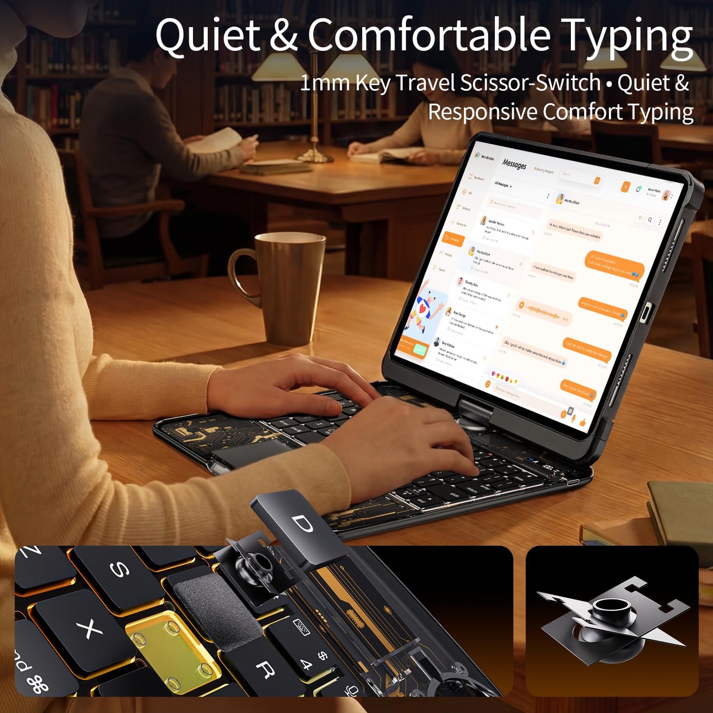 Uminy Clear Keyboard Case for iPad Air 11/10.9 & Pro 11,360 Rotation,Black