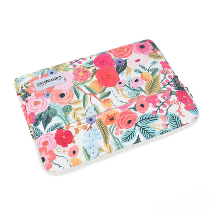 Canvaslove Floral Pattern Laptop Sleeve Case Cover with Pocket for MacBook Pro 14 inch and 14 inch-14.4 inch HP, Lenovo, Dell, ASUS, Acer Notebook Computer