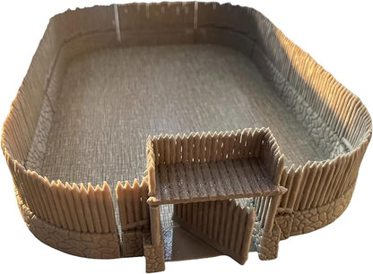 HAUTICO Tabletop RPG Village Wall Scenery and Wargame Terrain for 18mm Miniatures (Simple Edition)