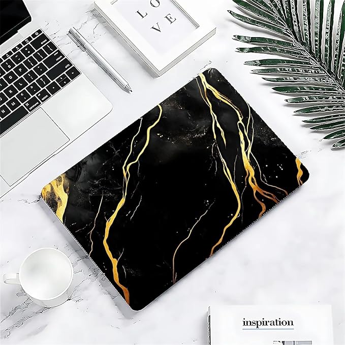 Compatible with MacBook Air 13.3 13.6 Inch Case 2022 2021 2020 2019 Plastic Hard Shell Case Cover,13.3 Pro(A1706/A1708/A1989/A2159/A2289/A2338), Black Marble