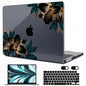 MEEgoodo Case for M5/M4/M3/M2 MacBook Air 13 inch 2026 2025 2024 2022, Fit Model A3449/A3240/A3113/A2681, Case Compatible with MacBook Air 13.6-inch, Golden Lilies