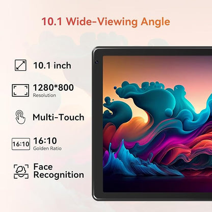 Tablet,10.1" Android 15 Tablet with Octa-core Processor 24GB RAM 128GB ROM HD IPS Touchscreen 8H Battery, Wi-Fi 6, BT 5.0, Dual Camera, Android 15 Tablets with Keyboard Mouse Stylus Case Headphone
