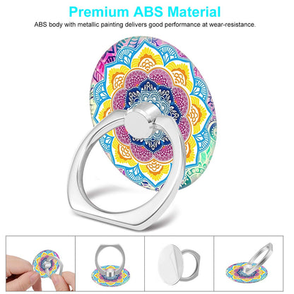 Bonoma Cell Phone Ring Holder Stand, 3 Pack Colorful Mandala 360 Rotation Universal Smartphone Ring Grip Stand Compatible with Smartphones and Tablets