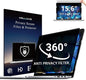 4-Way Laptop Privacy Screen Shield 15.6 Inch, Removable 16:9 Aspect 360° Privacy Filter Screen Protector for 15.6 Inch Laptop Computer, Anti Glare Blue Light Slide Mount Tabs Cover for Generic Laptop
